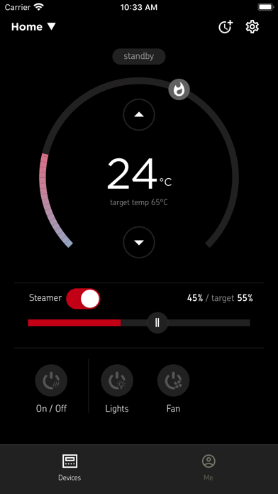 MyHarvia for Xenio temperature and sauna control screen