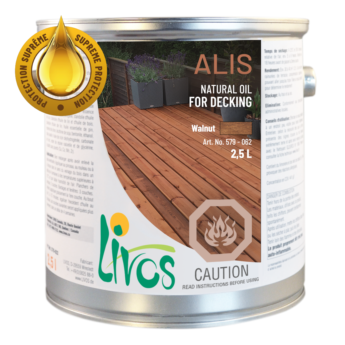 LIVOS ALIS 579 oil for exterior sauna wood