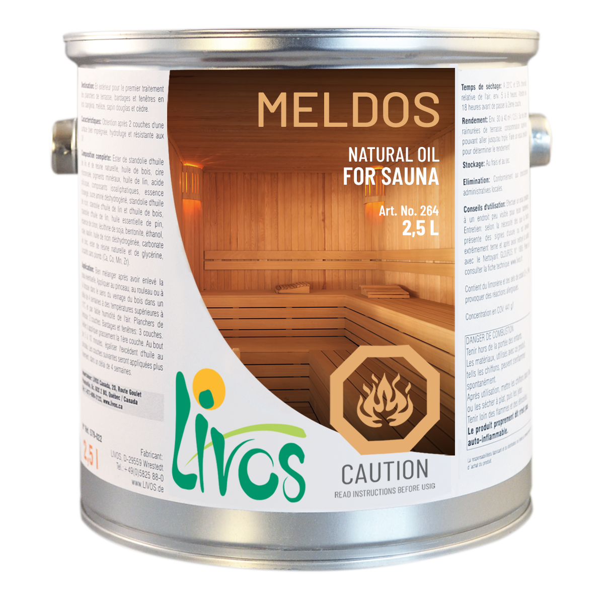 LIVOS MELDOS 264 oil for interior sauna softwood