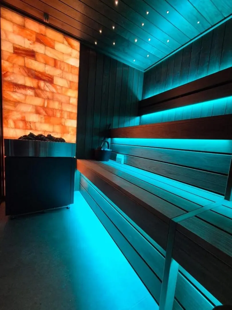 Illustrative timber sauna interior