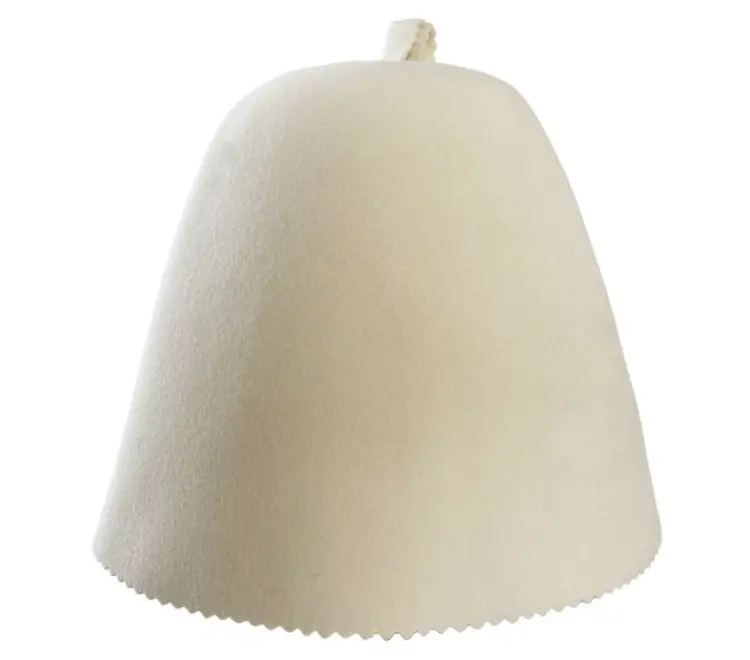 Sauna hat white (natural felt) 1