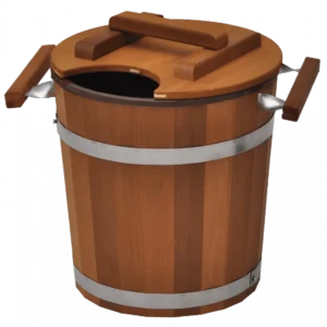TESLI 20L THERMO WOOD SAUNA BUCKET with Plastic Insert and Lid