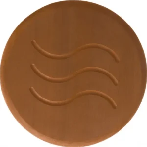 TESLI CIRCULAR THERMO WOOD Sauna Vent Cover D125 with Stainless Steel Mounting Piece