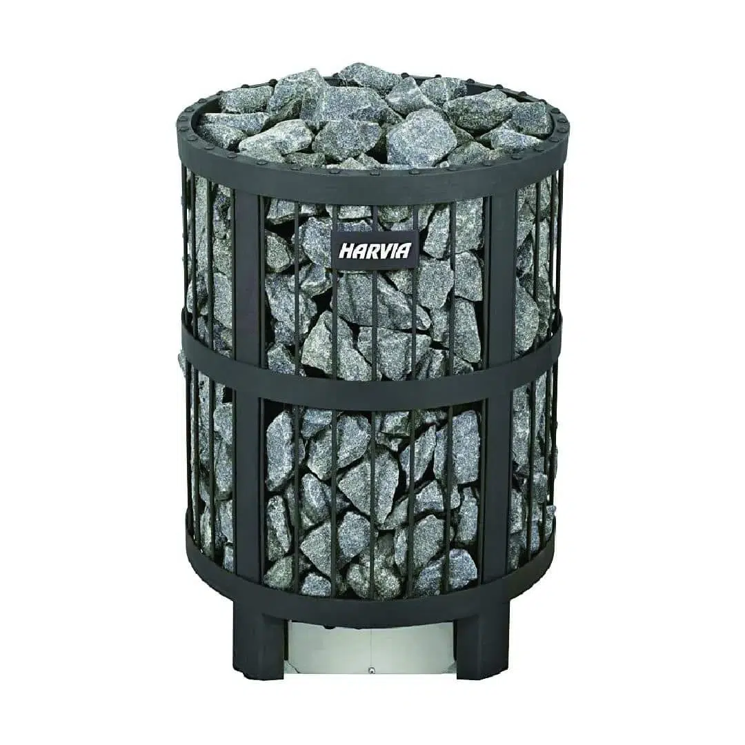 Harvia Legend Pro electric sauna heater, black open stone basket