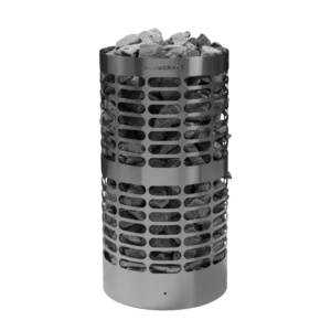 Homecraft Apex electric sauna heater, cylindrical metal stone basket
