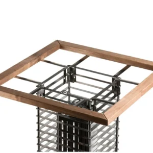 HUUM CLIFF safety railing, installed around an empty heater cage