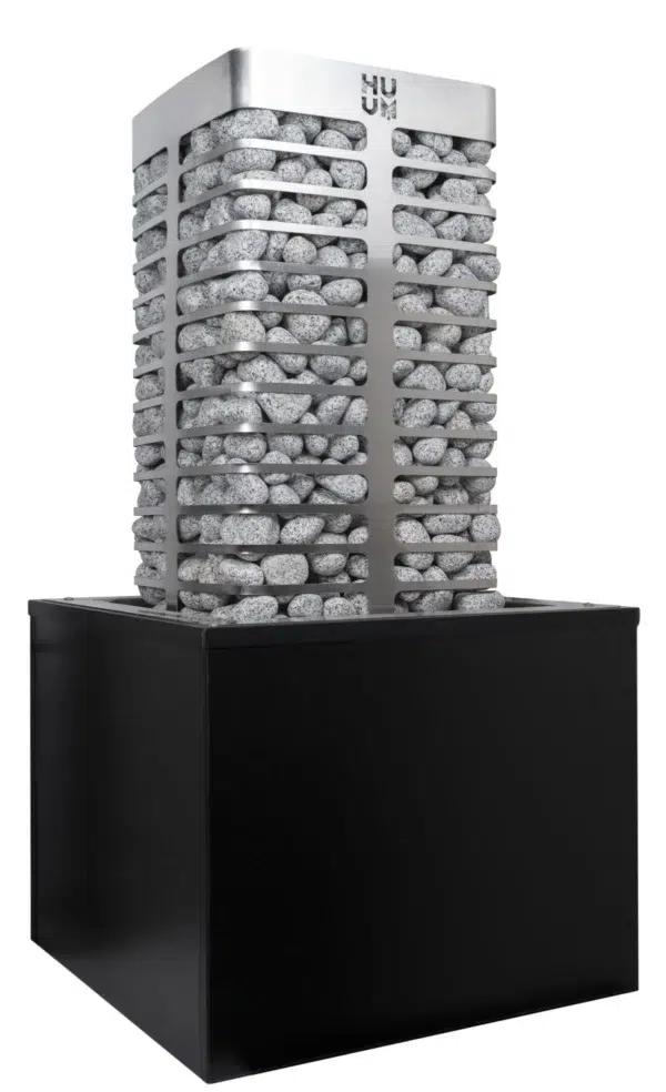 HUUM CLIFF/steel embedding flange, installed around a heater through a surrounding surface