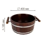 TESLI 15 L thermo wood sauna bucket with plastic insert and lid, bucket with width and height annotations