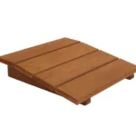 TESLI Alfa thermo wood sauna headrest, angled top view of slatted headrest