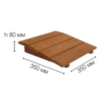 TESLI Alfa thermo wood sauna headrest, dimensioned product view