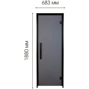 TESLI ANTALYA BLACK Steam Room Glass Door, door size diagram