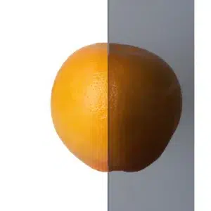 TESLI ANTALYA BLACK Steam Room Glass Door, glass tint sample shown over an orange