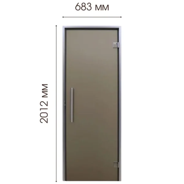 TESLI ANTALYA BRONZE Steam Room Glass Door, door size diagram