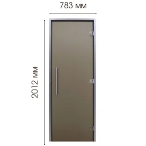 TESLI ANTALYA BRONZE Steam Room Glass Door, door size diagram