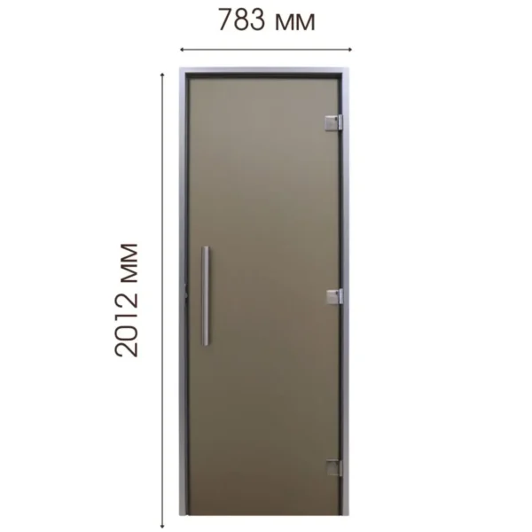 TESLI ANTALYA BRONZE Steam Room Glass Door, door size diagram