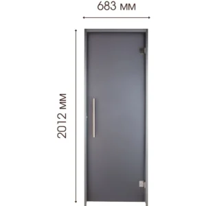 TESLI ANTALYA GREY Steam Room Glass Door, door size diagram