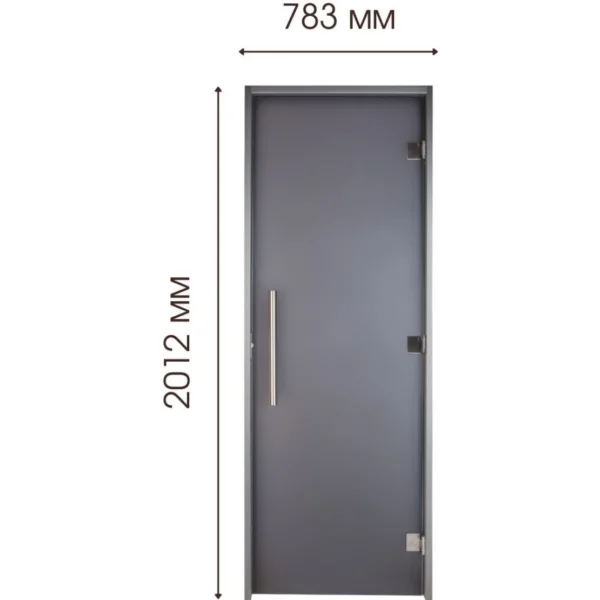 TESLI ANTALYA GREY Steam Room Glass Door, door size diagram