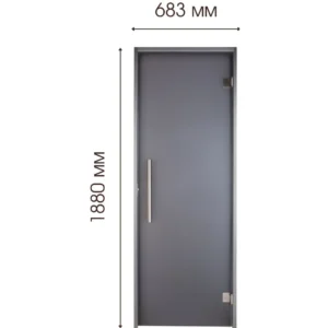 TESLI ANTALYA GREY Steam Room Glass Door, door size diagram
