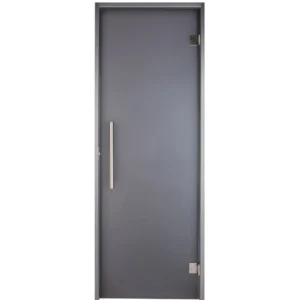 TESLI ANTALYA GREY Steam Room Glass Door, front view with the door closed