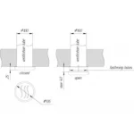 TESLI CIRCULAR D100 sauna vent cover, installation dimension drawing