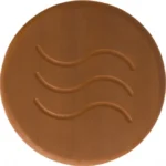 TESLI CIRCULAR THERMO wood Sauna Vent Cover D125 with Stainless Steel Mounting Piece, front view with wave pattern