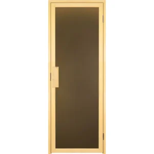 TESLI DUO Sauna Glass Door, front view of framed glass door