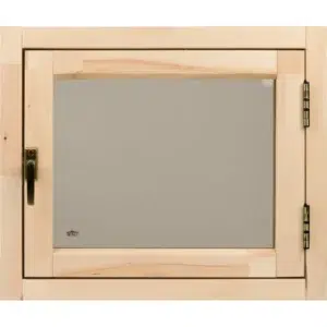 TESLI ECO Pivot Sauna Window, front view with the window closed