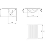 TESLI Lira sauna light cover, dimensioned technical drawing