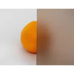 TESLI LUX MAGNETIC Sauna Glass Door, glass transparency demonstration with an orange