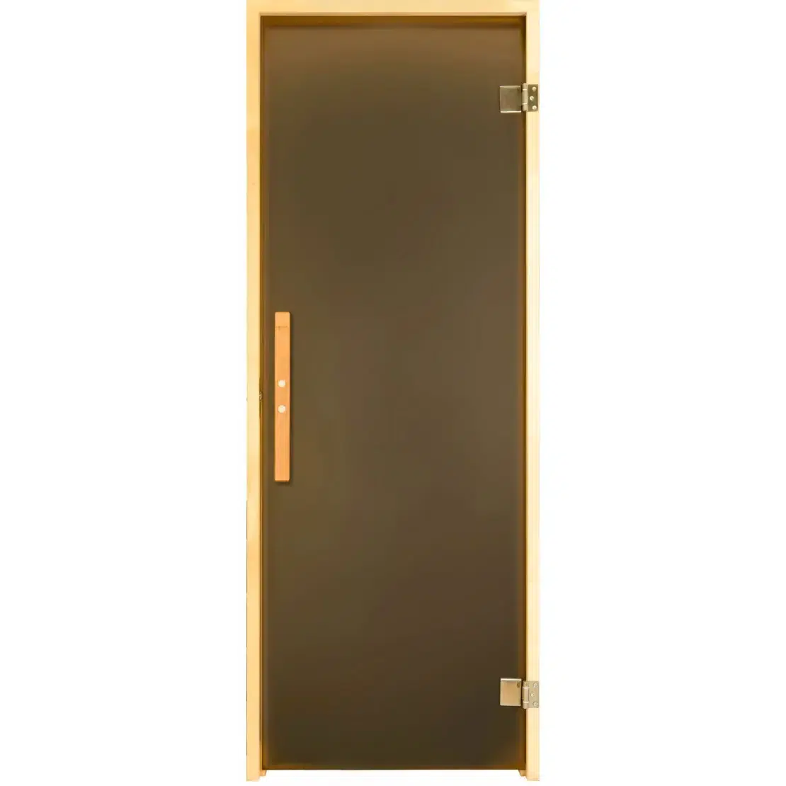 TESLI LUX bronze sauna glass door with basswood frame and wooden handle