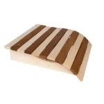 TESLI Mix Orthopedic sauna headrest, curved surface with alternating light and dark wooden slats
