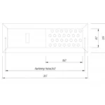TESLI RECTANGULAR sauna vent cover, dimension drawing