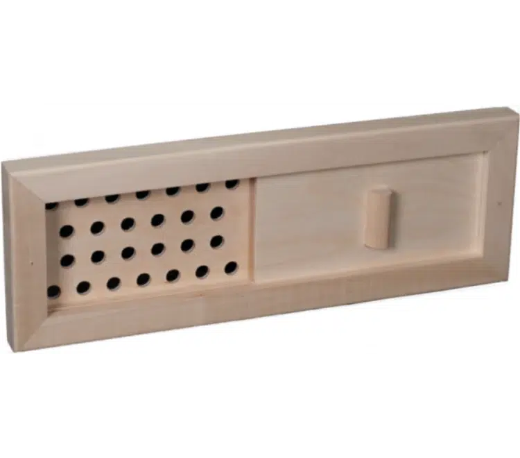 TESLI RECTANGULAR Sauna Vent Cover, sliding panel open