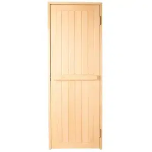 TESLI SOLID Wooden Sauna Door, front view of solid wooden door