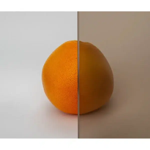 TESLI steel MAGNETIC Sauna Glass Door, glass transparency demonstration with an orange