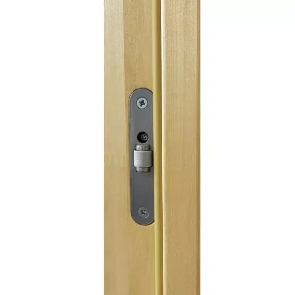 TESLI steel Sauna Glass Door, close-up of door latch