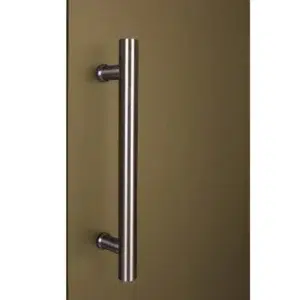 TESLI steel Sauna Glass Door, close-up of metal handle