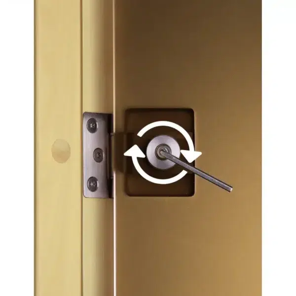 TESLI steel Sauna Glass Door, hinge adjustment diagram