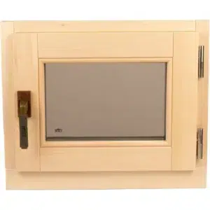 TESLI SWING Sauna Window, front view with the window closed