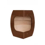TESLI Sydney Corner sauna light cover with thermo wood base, rear view showing mounting holes