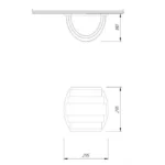 TESLI SYDNEY sauna light cover, dimension drawing