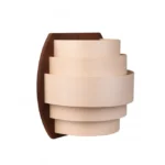 TESLI SYDNEY Sauna Light Cover with Thermo Wood Base, angled front view