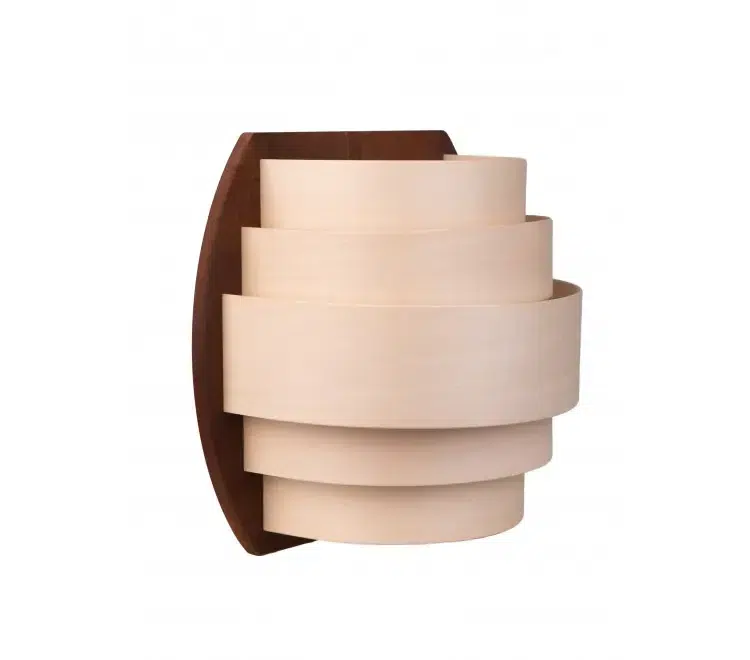 TESLI SYDNEY Sauna Light Cover with Thermo Wood Base, angled front view