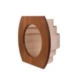 TESLI SYDNEY Sauna Light Cover with Thermo Wood Base, rear view showing the mounting opening