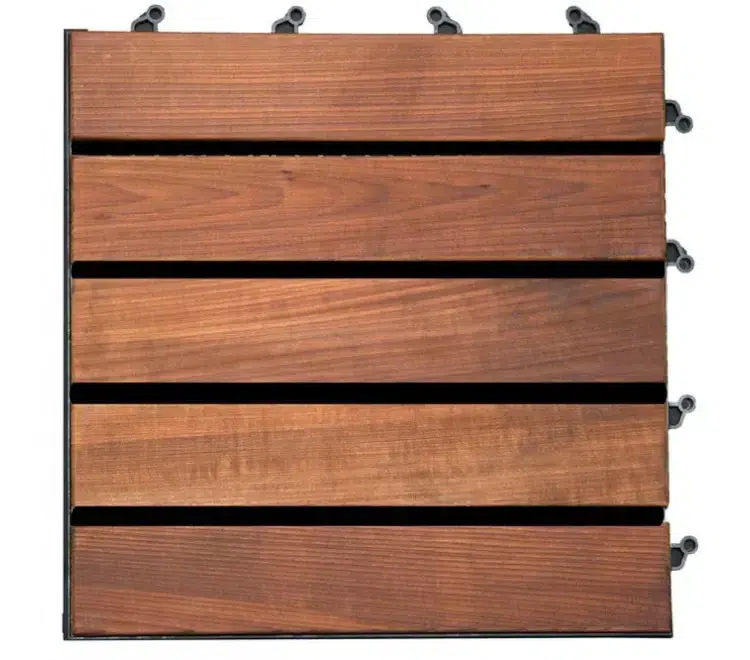 TESLI thermo ash sauna floor mat, single interlocking wood tile