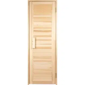 TESLI ZEBRA Wooden Sauna Door, front view with horizontal wood panels