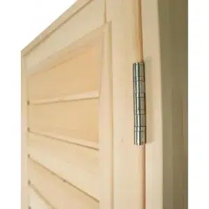 TESLI ZEBRA Wooden Sauna Door, upper corner and hinge detail