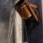 TESLI 20L THERMO ASH WOOD SAUNA SHOWER BUCKET with Plastic Insert
