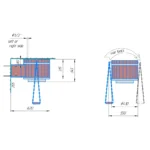 TESLI 35 L Cooler thermo ash sauna shower, dimensioned installation drawing