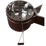 TESLI 35 L Cooler thermo ash sauna shower, top view of stainless steel tank and float valve